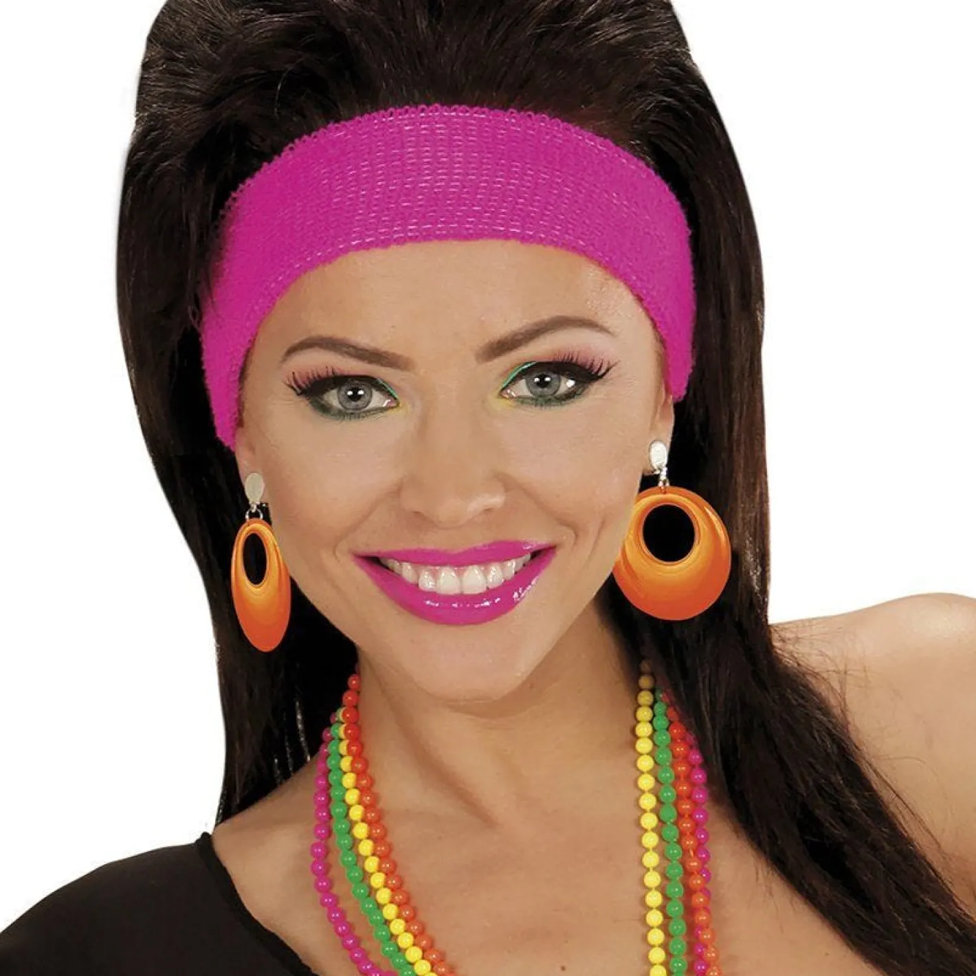 Neon Orange 80's Earrings<Party Delights Clearance