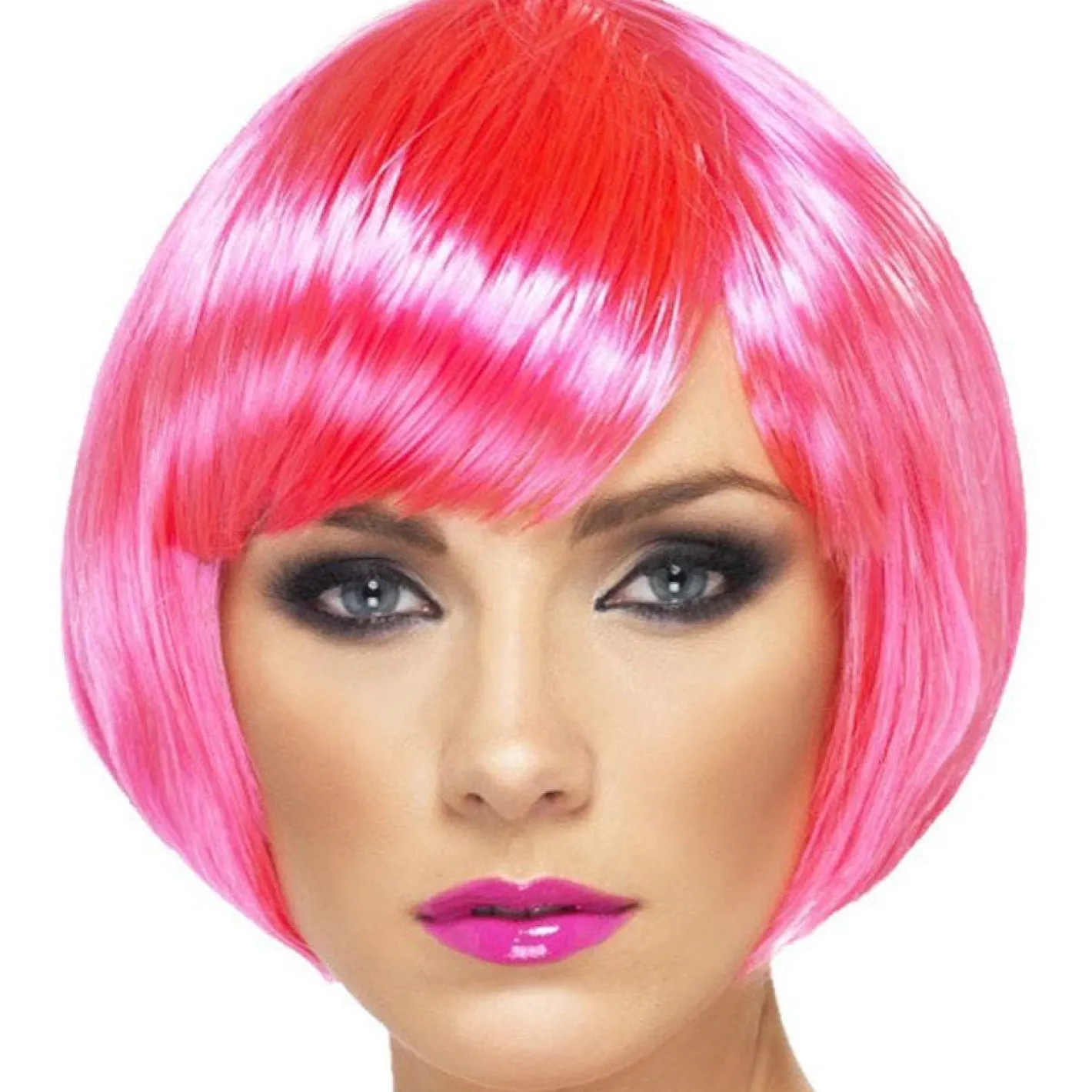 Neon Pink Babe Bob Wig<Party Delights Online