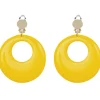 Neon Yellow 80's Earrings<Party Delights Sale