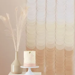 Neutral Ombre Tissue Paper Disc Party Backdrop - 1.8M<Party Delights Sale