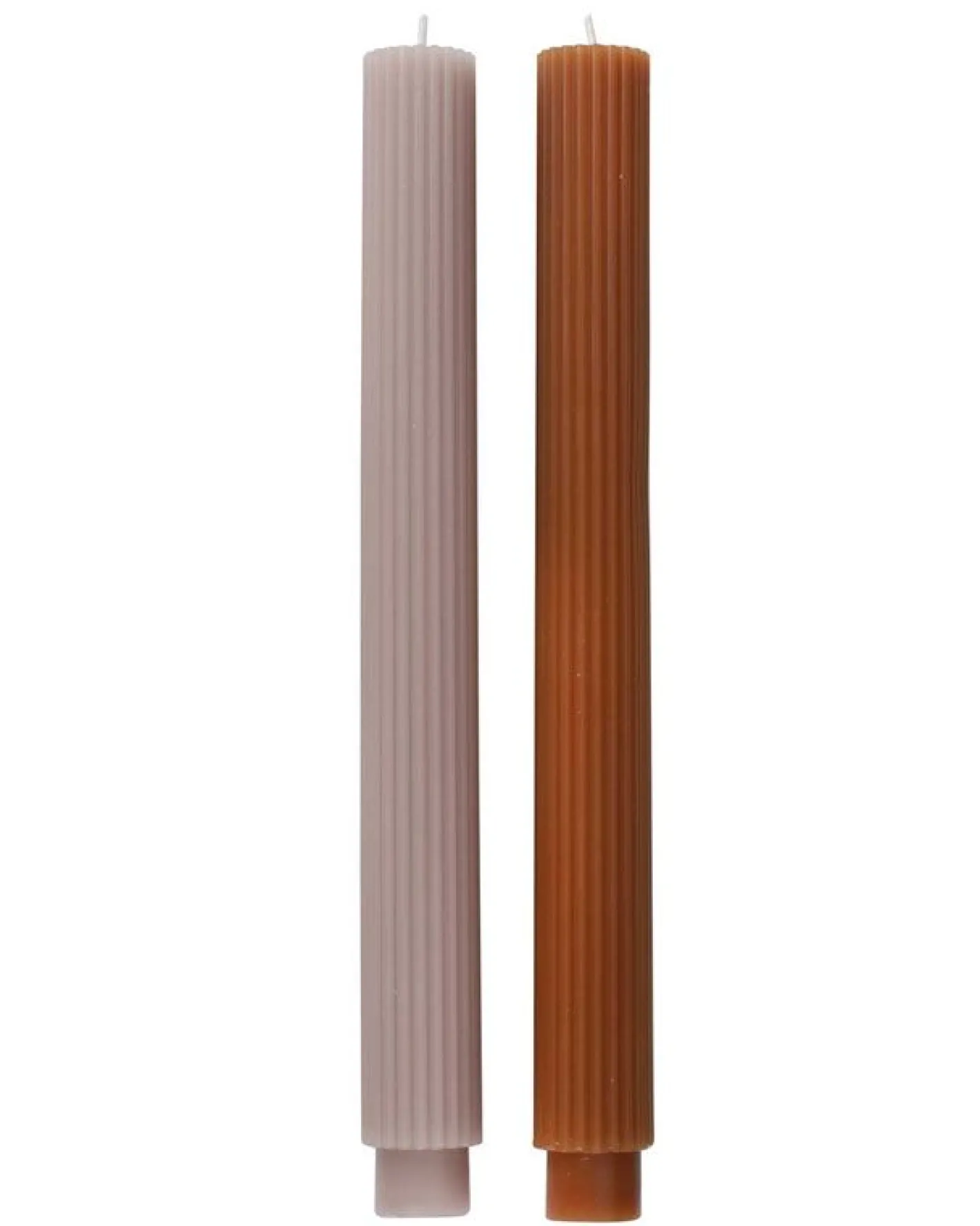 Party Delights Tableware<Neutral Ribbed Candles (2Pk)