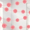 New Pink Pom Pom Garland - 3.7M X 2 Pieces (2Pk)<Party Delights