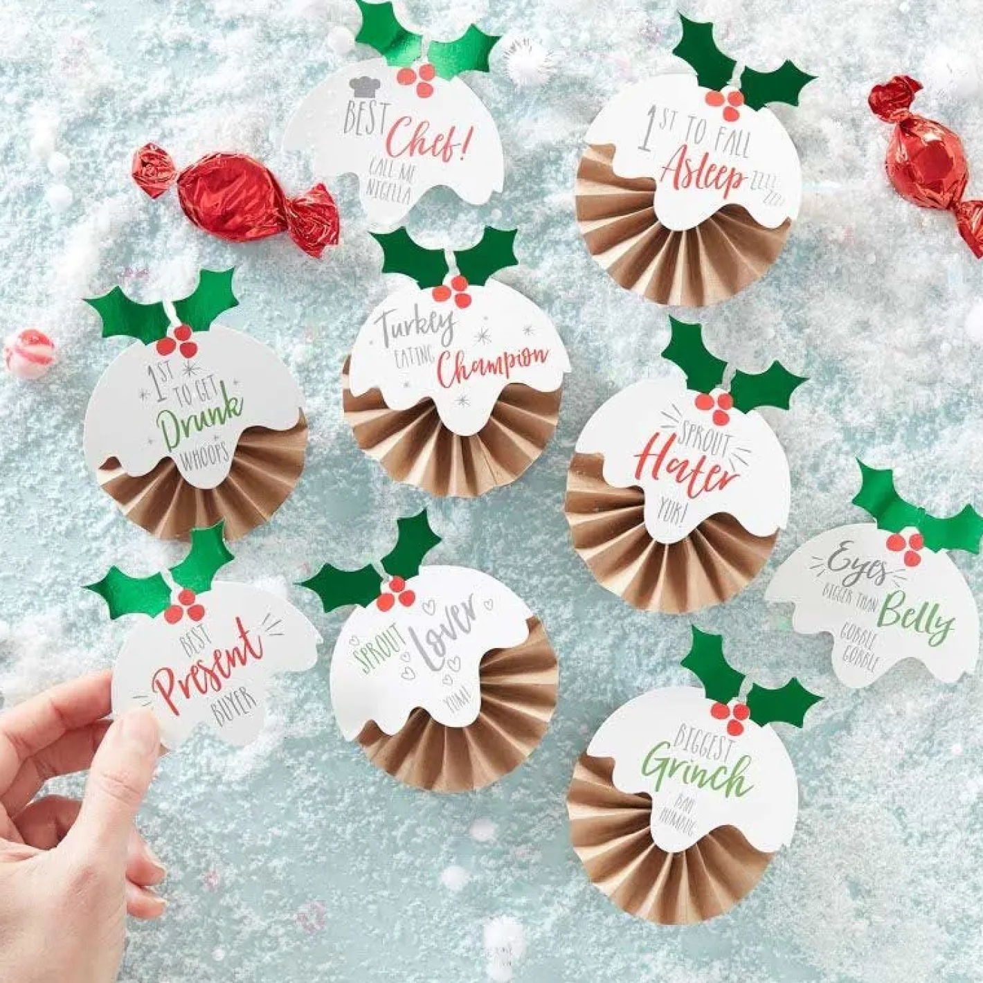 Party Delights Christmas Party Accessories<Novelty Christmas Day Badges - 8Cm (6Pk)