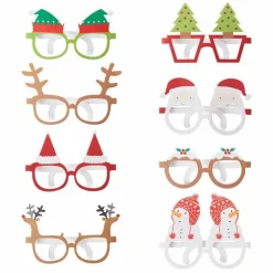 Party Delights Christmas Party Accessories<Novelty Christmas Glasses (8Pk)