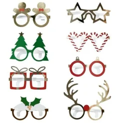 Party Delights Christmas Party Accessories<Novelty Fun Paper Glasses (8Pk)
