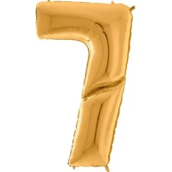 Number 7 Gold Foil Balloon - 64"<Party Delights Best