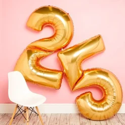 Number 4 Gold Foil Balloon - 64"<Party Delights Outlet