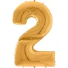 Number 2 Gold Foil Balloon - 64"<Party Delights Sale