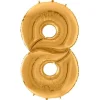 Number 8 Gold Foil Balloon - 64"<Party Delights New