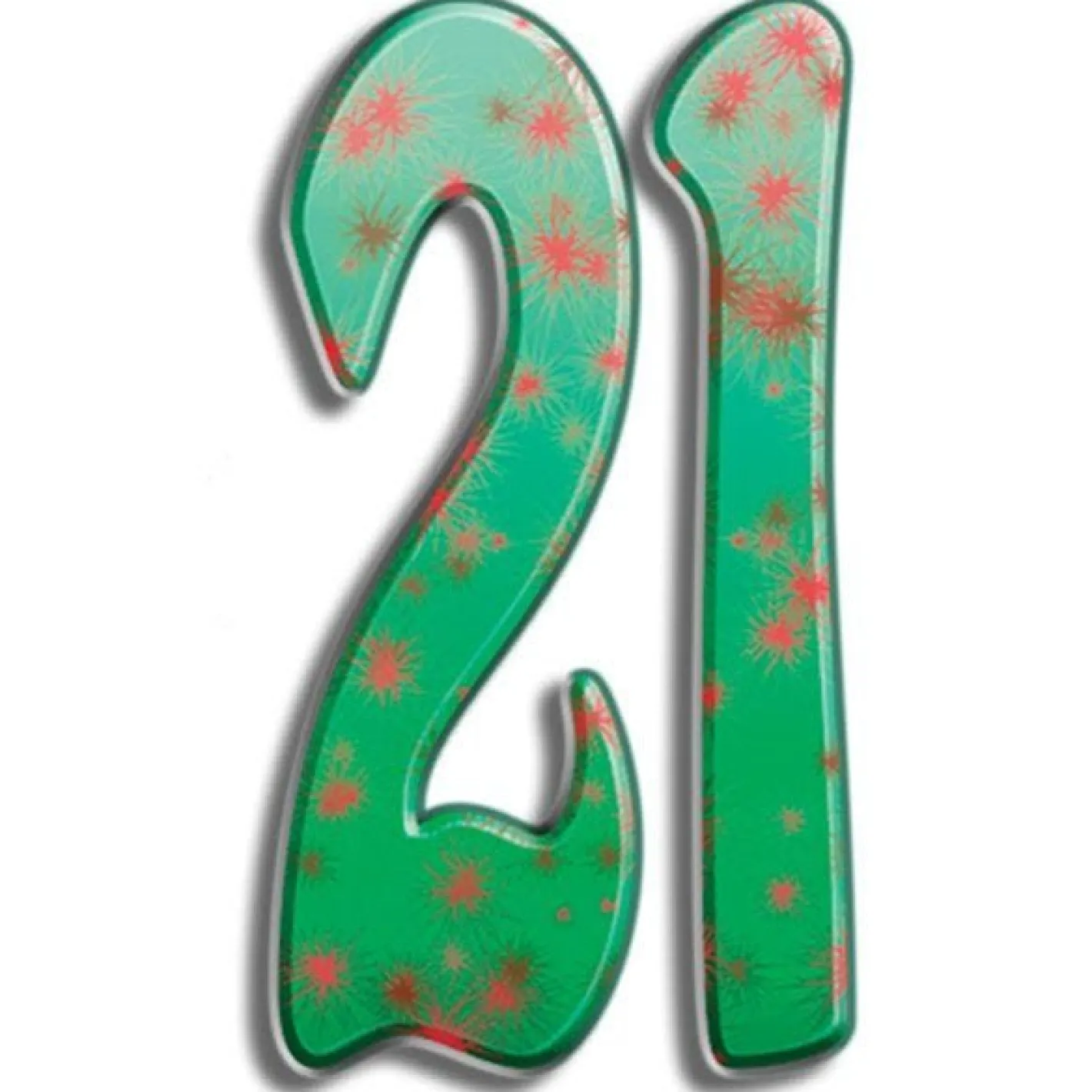 Number 21 Green Cardboard Cutout - 169Cm X 91Cm<Party Delights New