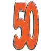 Number 50 Orange Cardboard Cutout - 181Cm X 95Cm<Party Delights Clearance