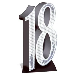 Number 18 Silver Cardboard Cutout - 176Cm X 100Cm<Party Delights Online