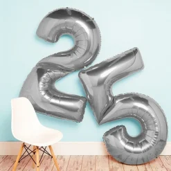 Number 9 Silver Foil Balloon - 64"<Party Delights Outlet