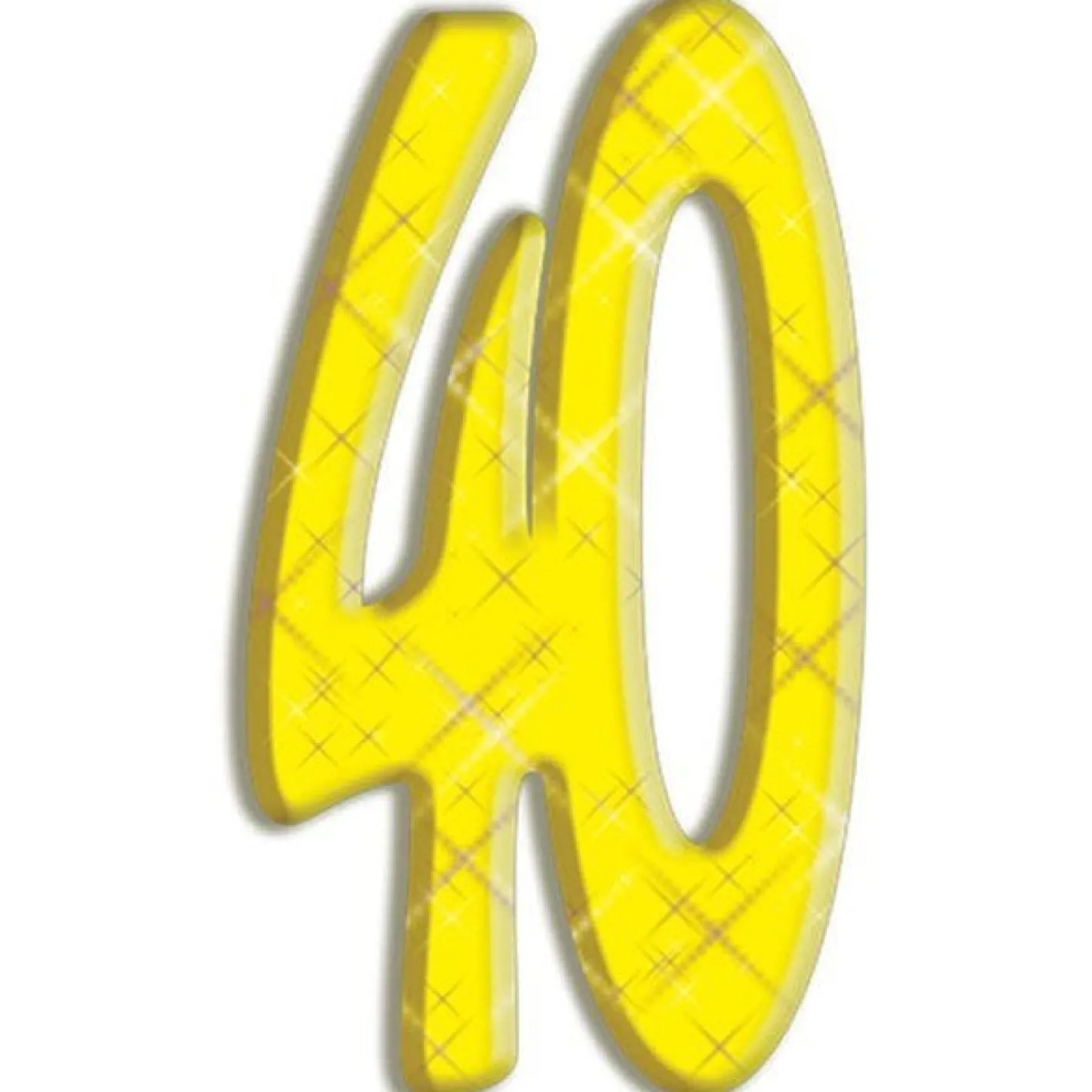 Number 40 Yellow Cardboard Cutout - 167Cm X 93Cm<Party Delights Hot