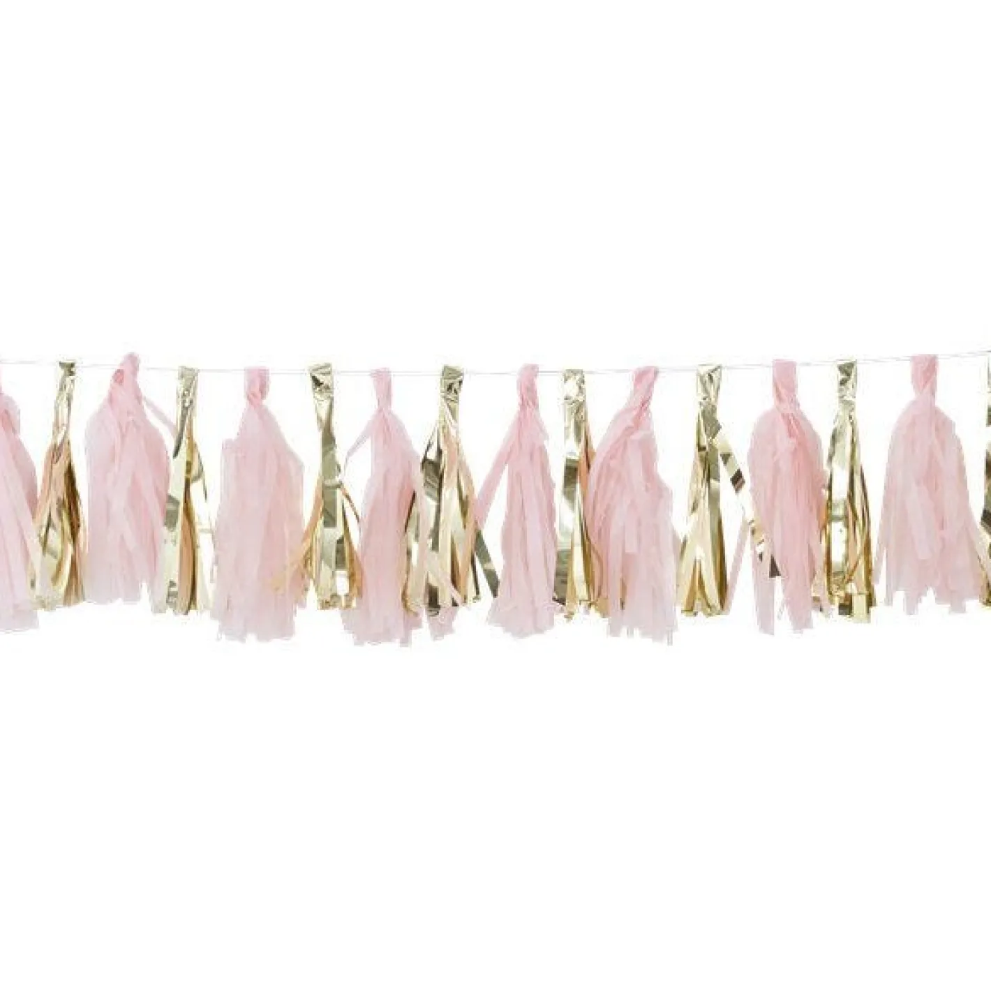Oh Baby Pink & Gold Tassel Garland (16Pk)<Party Delights Hot
