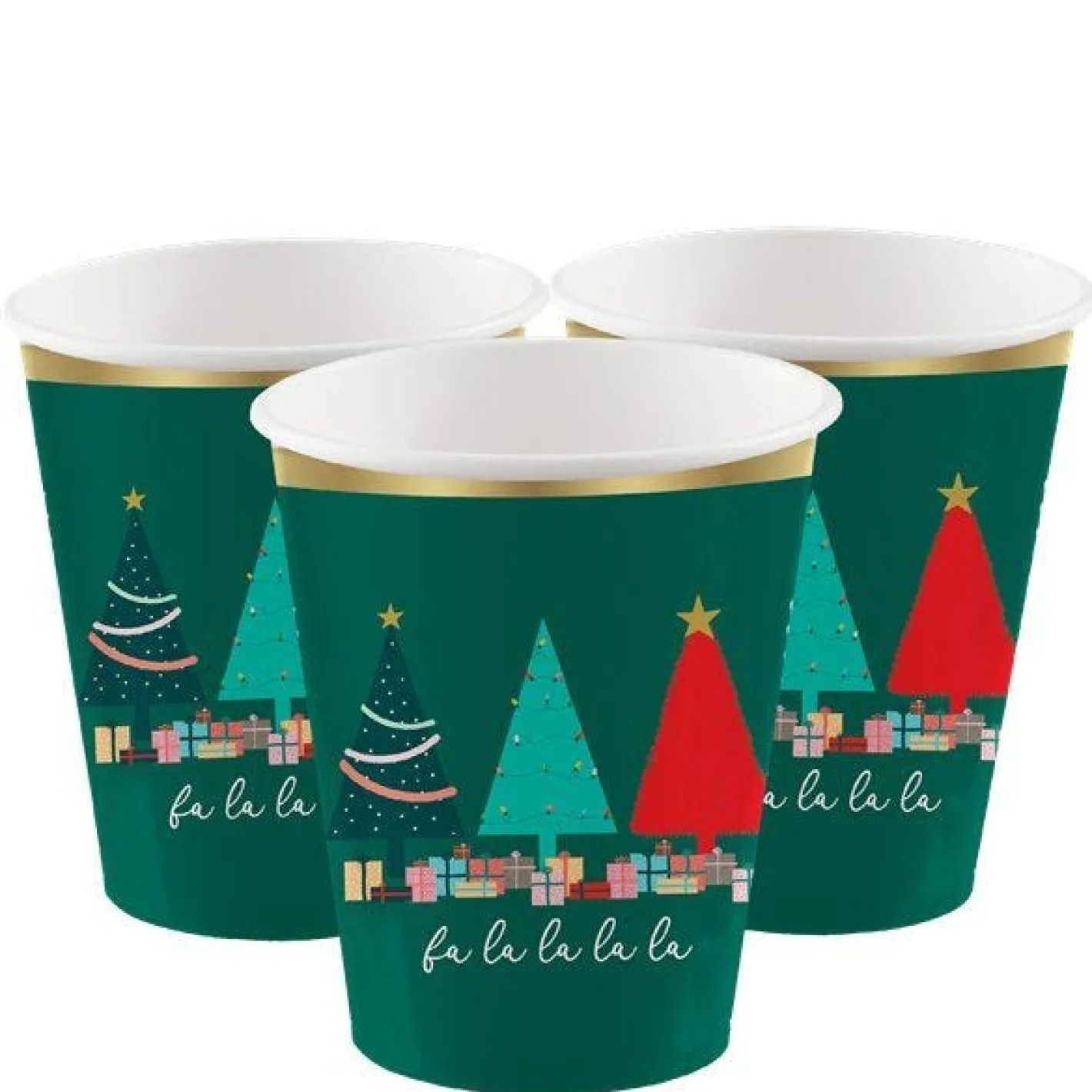 Party Delights Tableware<Oh Christmas Tree Cups - 250Ml (8Pk)