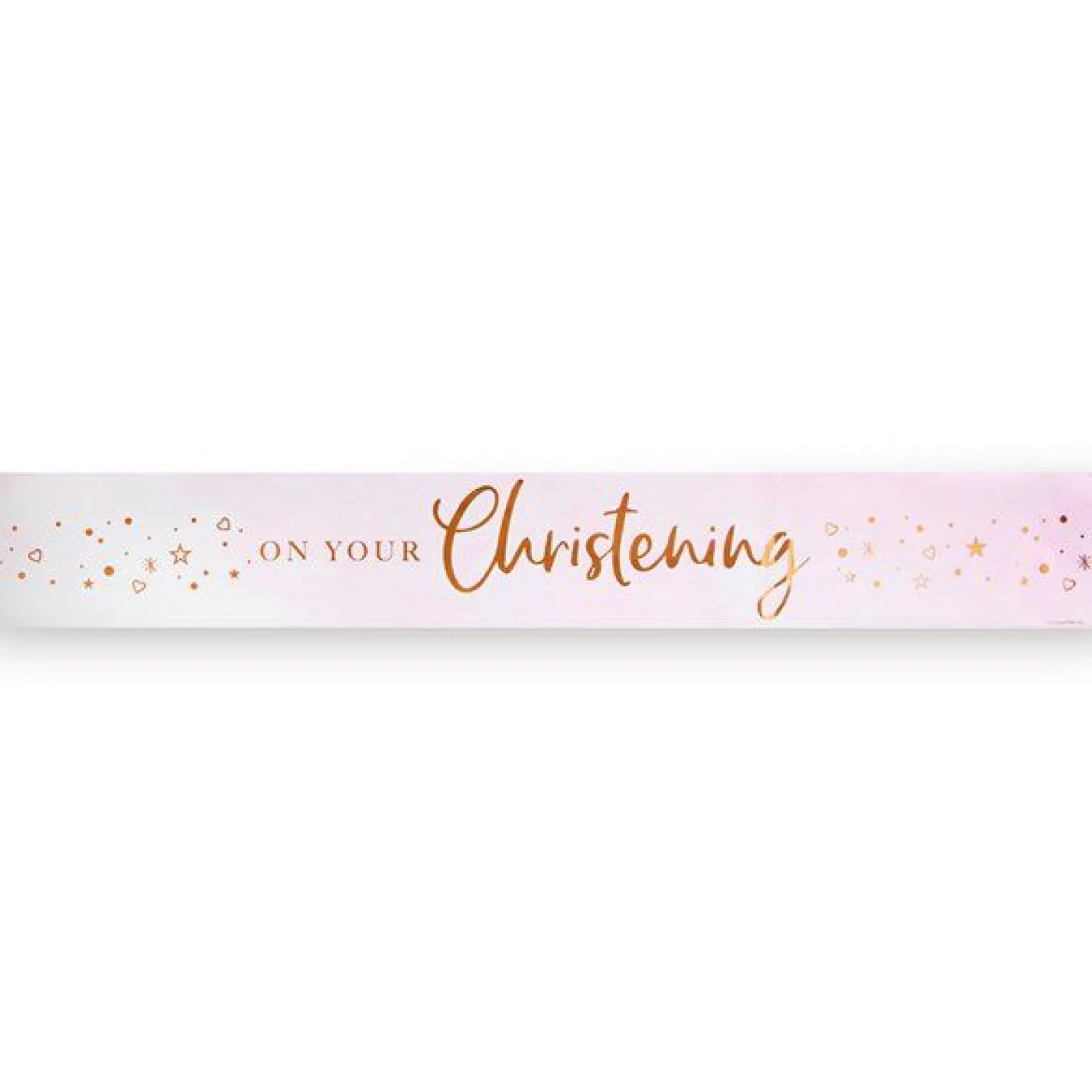 On Your Christening Pink Foil Banner - 2.74M<Party Delights Clearance
