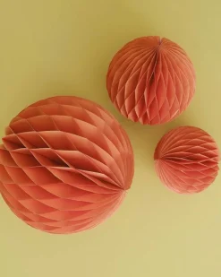 Party Delights Hanging Decorations<Orange Paper Honeycomb Hanging Decorations (3Pk)