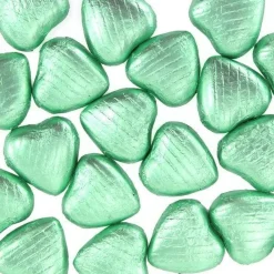 Pale Green Foil Chocolate Hearts X20<Party Delights Clearance