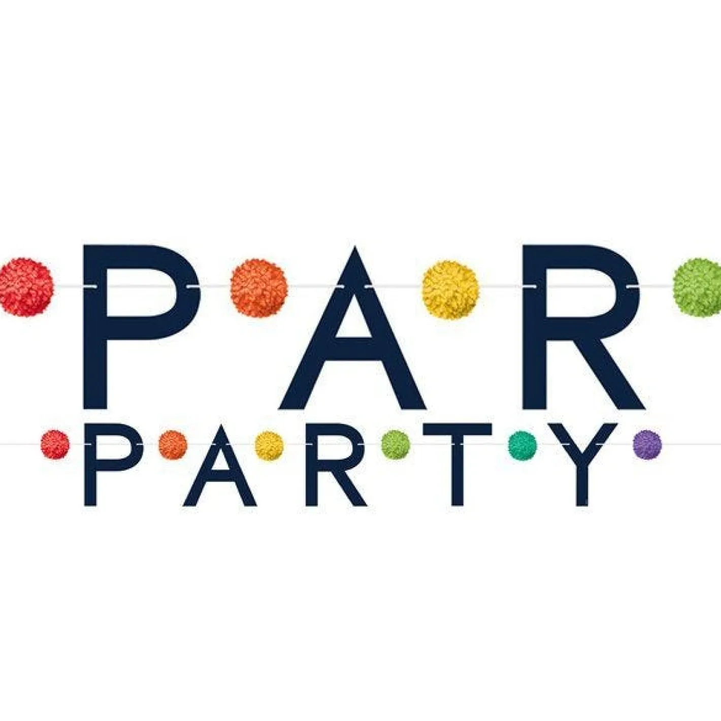 Party Letter Banner With Pom Poms - 1.9M<Party Delights