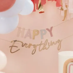 Pastel And Gold Happy Everything Party Bunting<Party Delights New