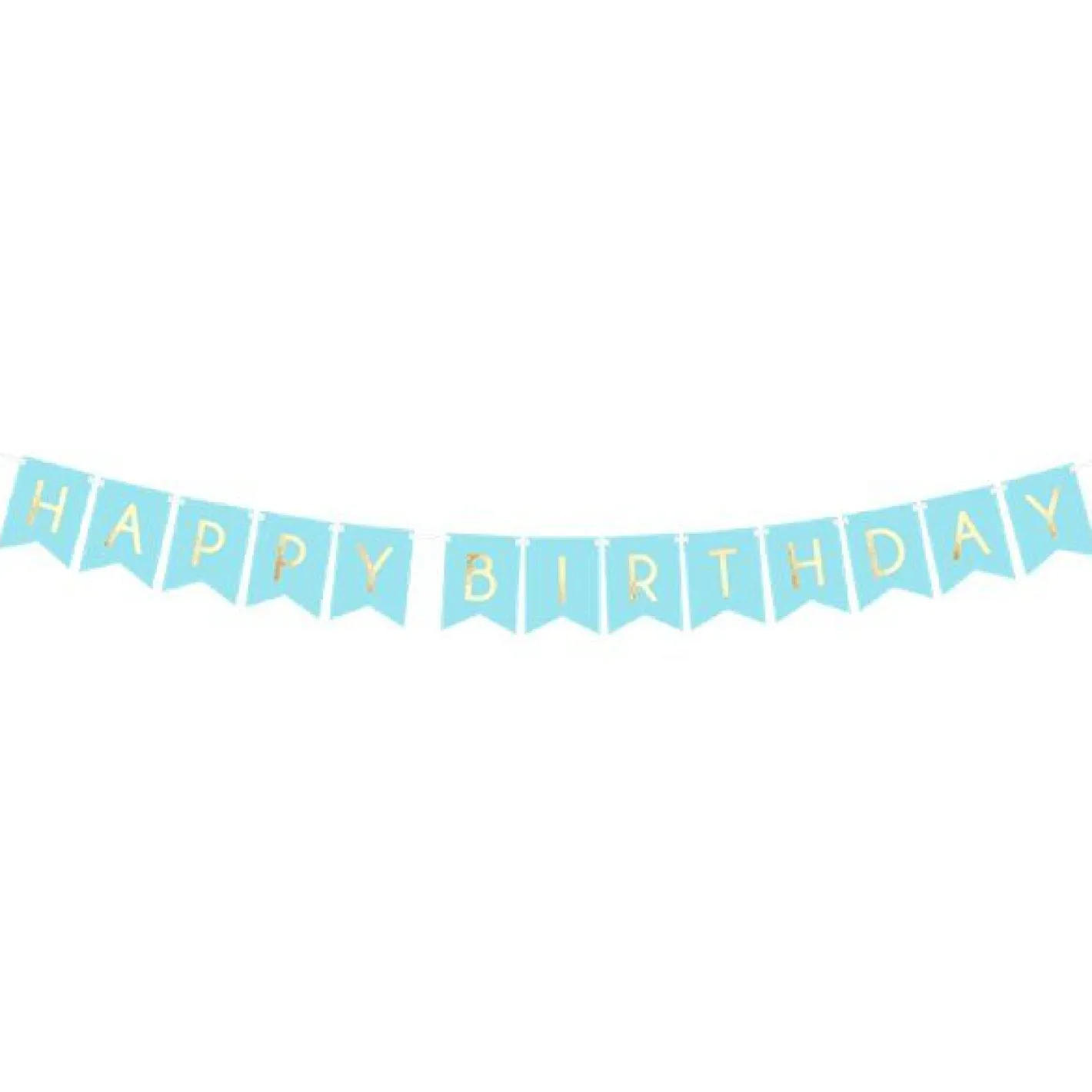 Pastel Blue & Gold Happy Birthday Banner - 1.7M<Party Delights