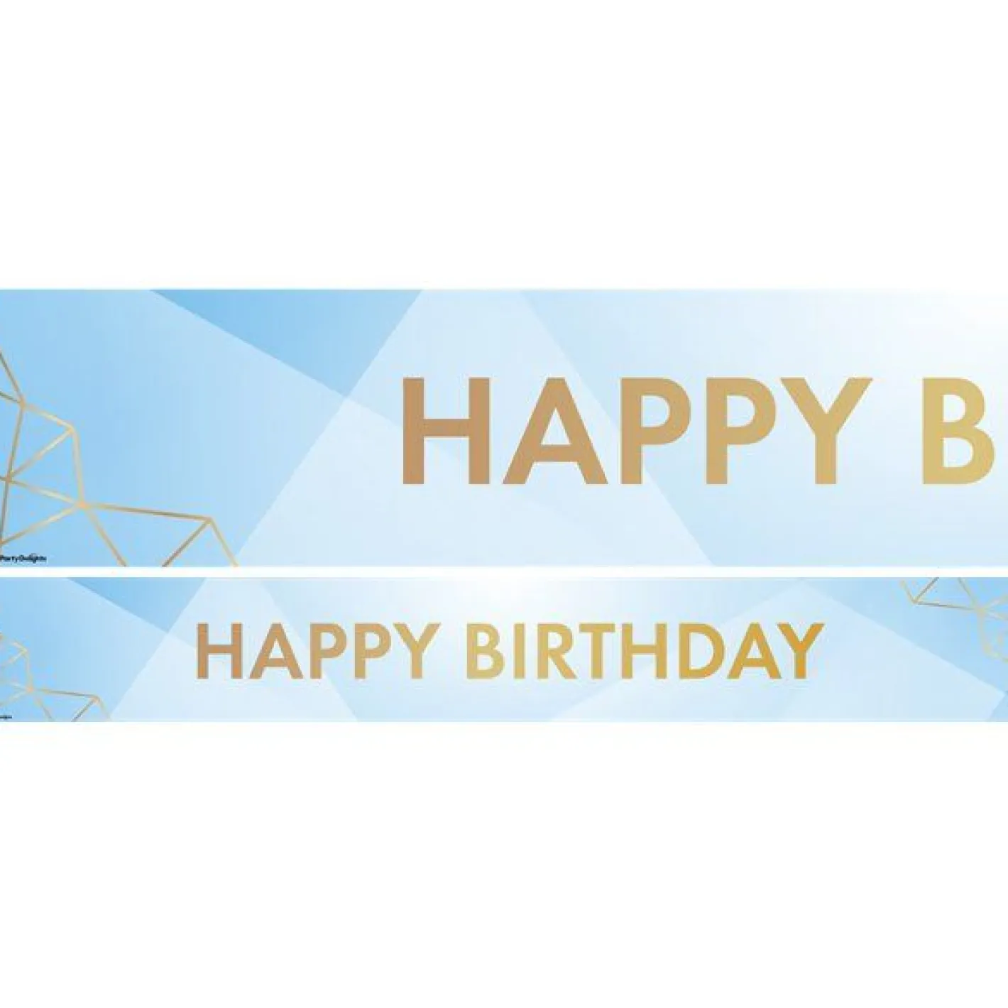 Pastel Blue Happy Birthday Paper Banners - 1M (3Pk)<Party Delights Discount