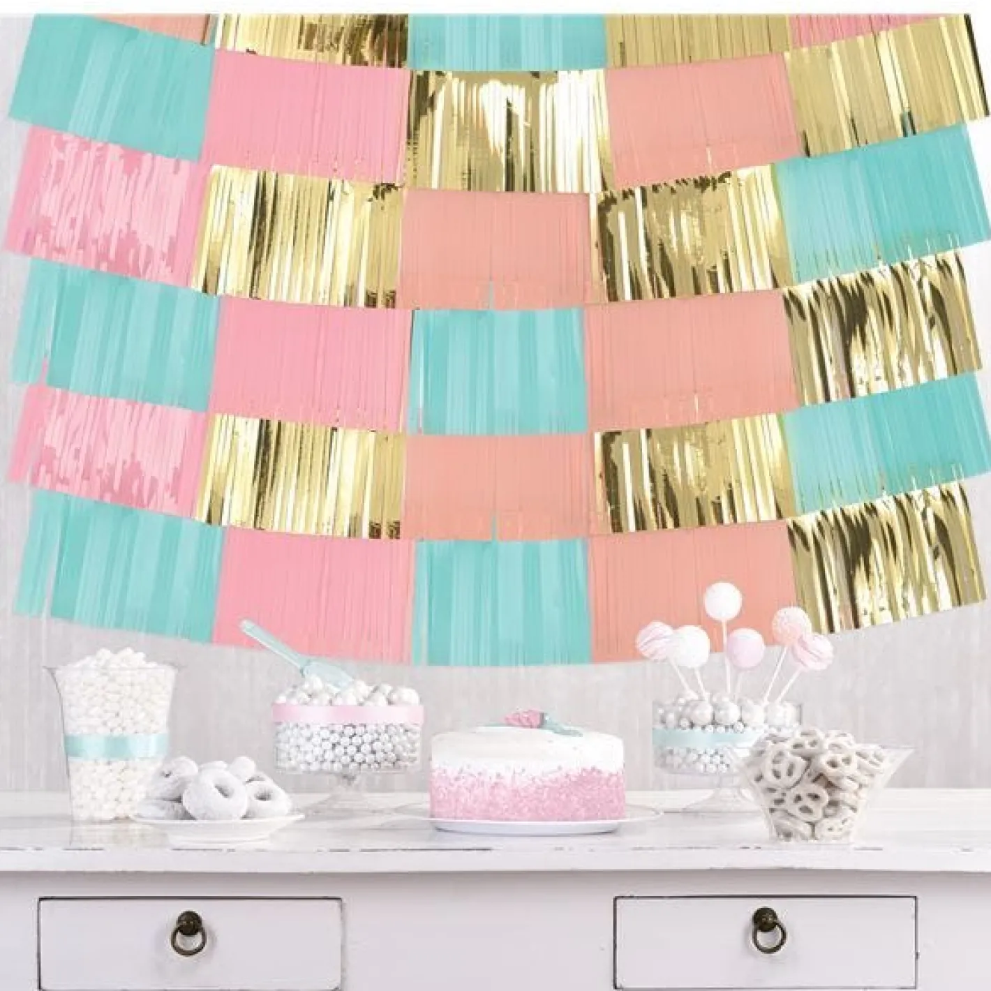 Pastel Foil Decorative Hanging Backdrop (9Pk)<Party Delights Hot