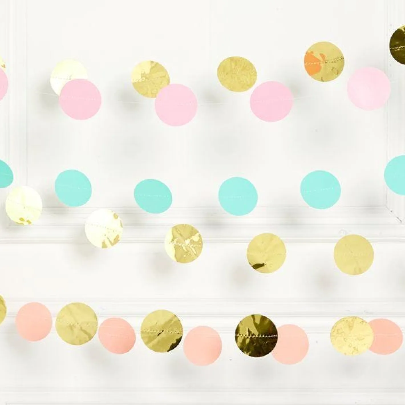 Pastel Hanging String Decorations - 2.13M (6Pk)<Party Delights Outlet