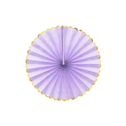 Pastel Lilac & Gold Paper Fans (3Pk)<Party Delights Clearance