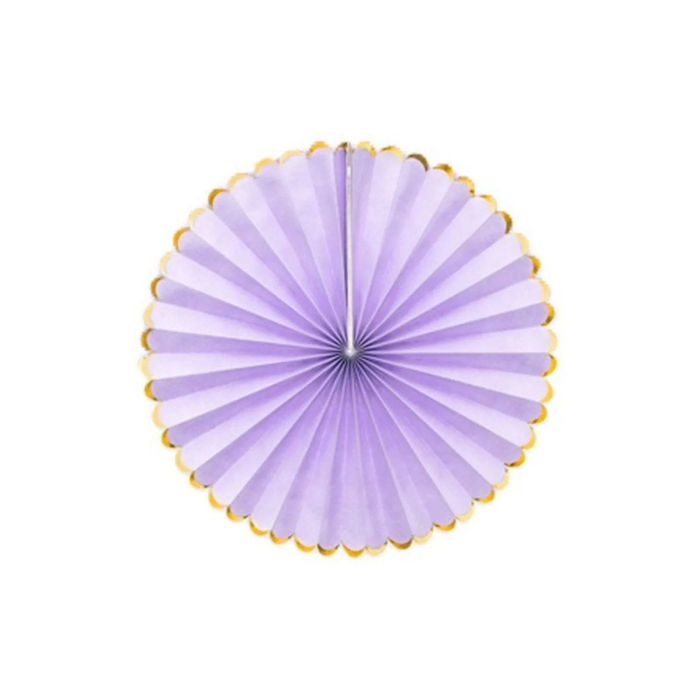 Pastel Lilac & Gold Paper Fans (3Pk)<Party Delights Clearance