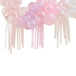 Pastel, Pearl & Ivory Balloon Arch With Streamers - 50 Balloons<Party Delights Best