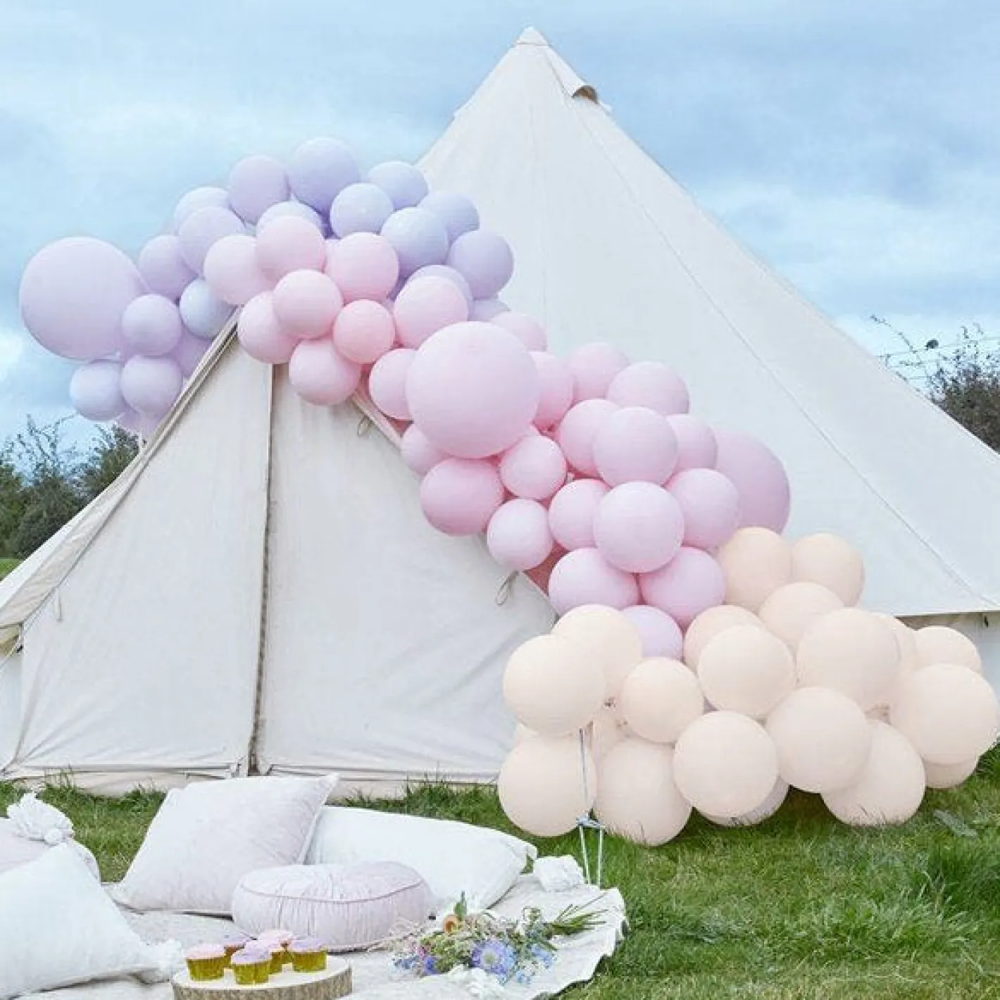Pastel Pink & Purple Large Balloon Arch Diy Kit - 200 Balloons<Party Delights Outlet