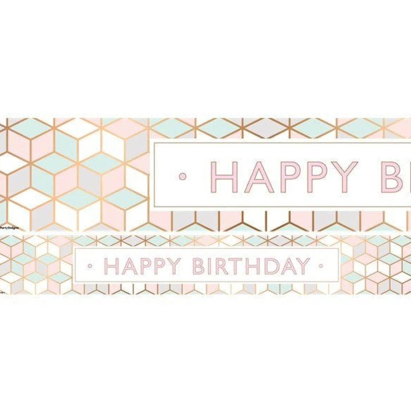 Pastel Pink Happy Birthday Paper Banners - 1M (3Pk)<Party Delights Best
