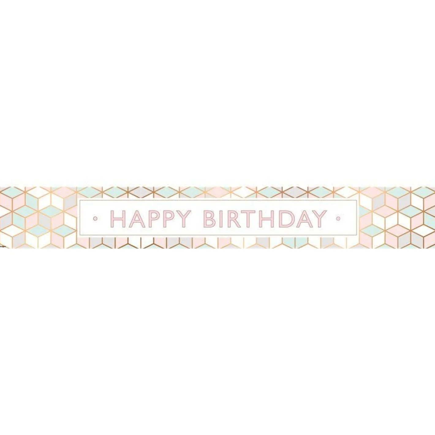 Pastel Pink Happy Birthday Paper Banners - 1M (3Pk)<Party Delights Best