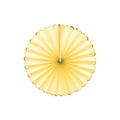 Pastel Yellow & Gold Paper Fans (3Pk)<Party Delights New