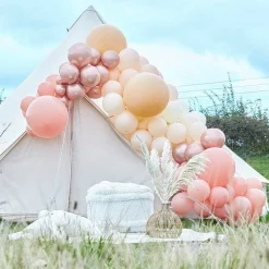 Peach, Nude & Rose Gold Large Balloon Arch Diy Kit - 200 Balloons<Party Delights Online