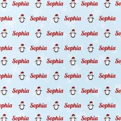 Party Delights Gift Wrapping<Penguin & Snowflake Christmas Personalised Wrapping Paper- 62 X 100Cm Sheet