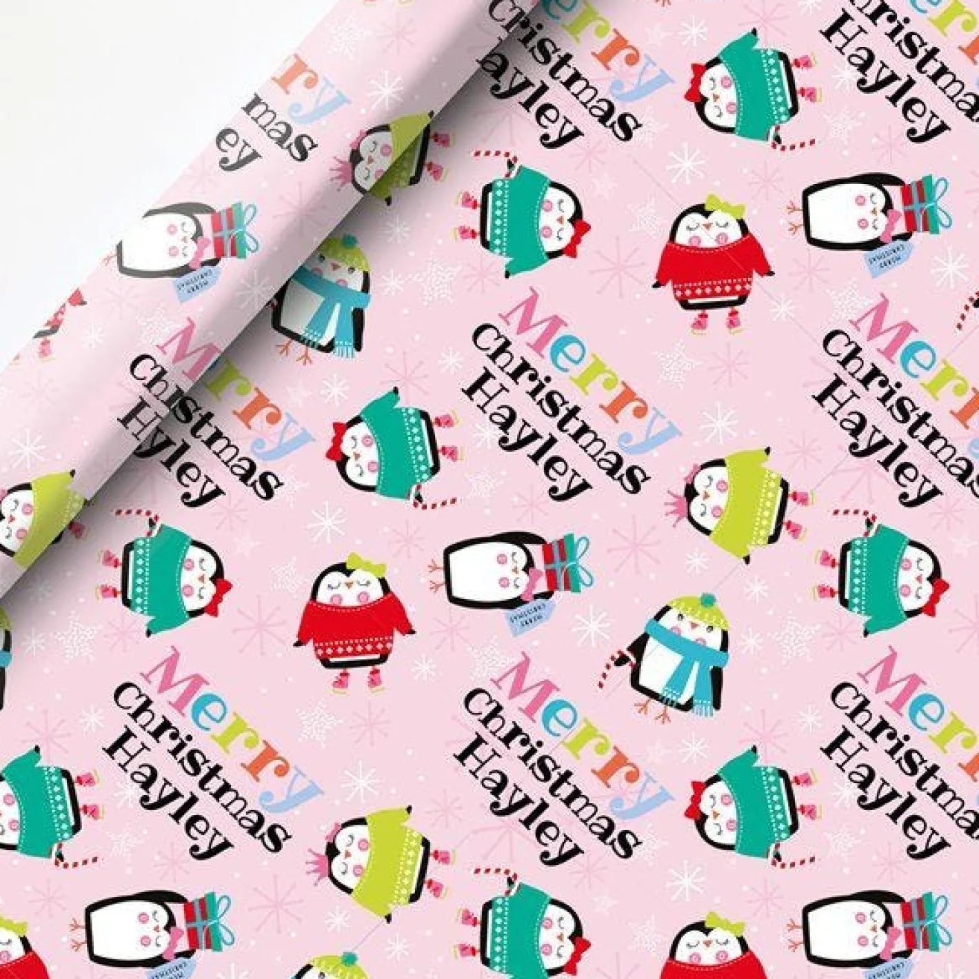 Party Delights Gift Wrapping<Penguin Sparkle Christmas Personalised Wrapping Paper - 62 X 100Cm Sheet