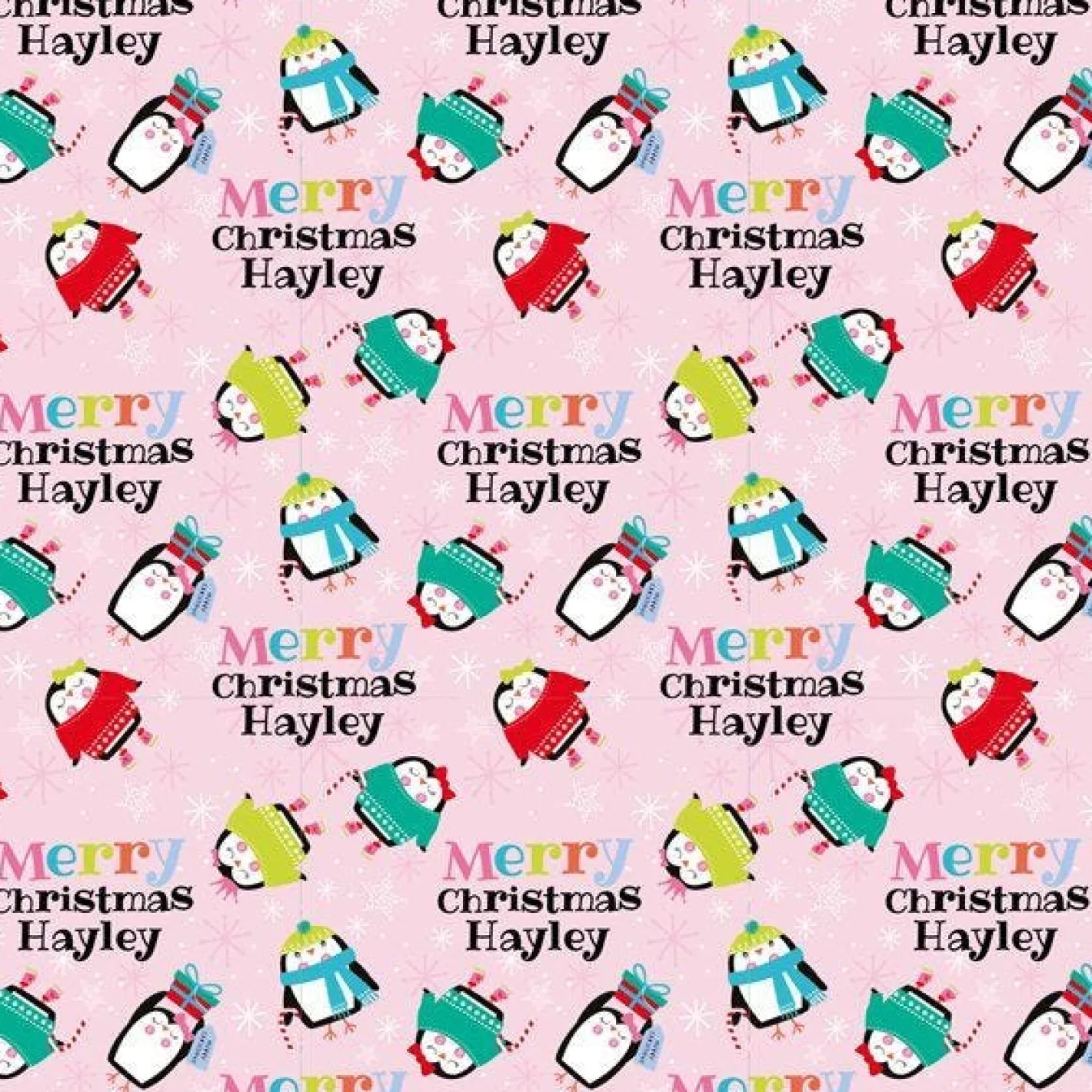 Party Delights Gift Wrapping<Penguin Sparkle Christmas Personalised Wrapping Paper - 62 X 100Cm Sheet