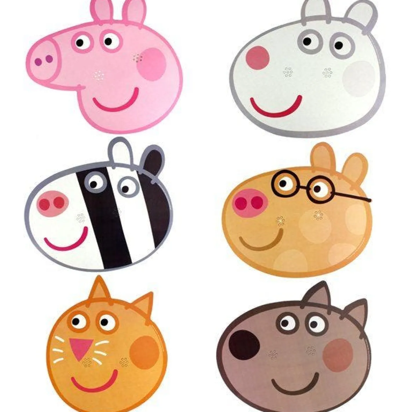 Peppa Pig Card Masks (6Pk)<Party Delights Online
