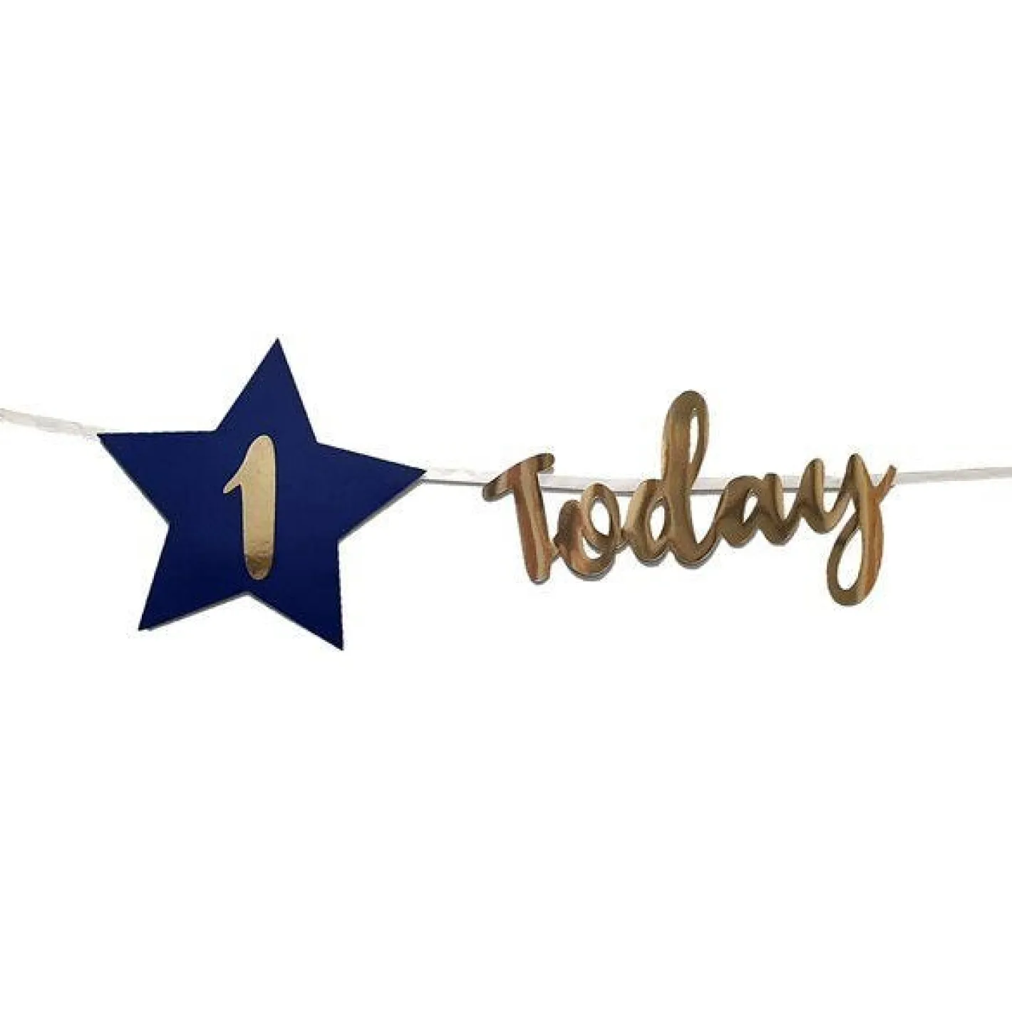 Personalised Navy & Gold 'Today' Bunting With Stickers<Party Delights Online