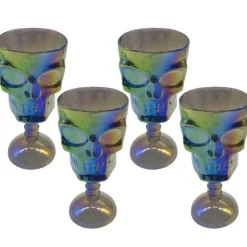 Party Delights Tableware<Petrol Skull Goblet Mutlipack