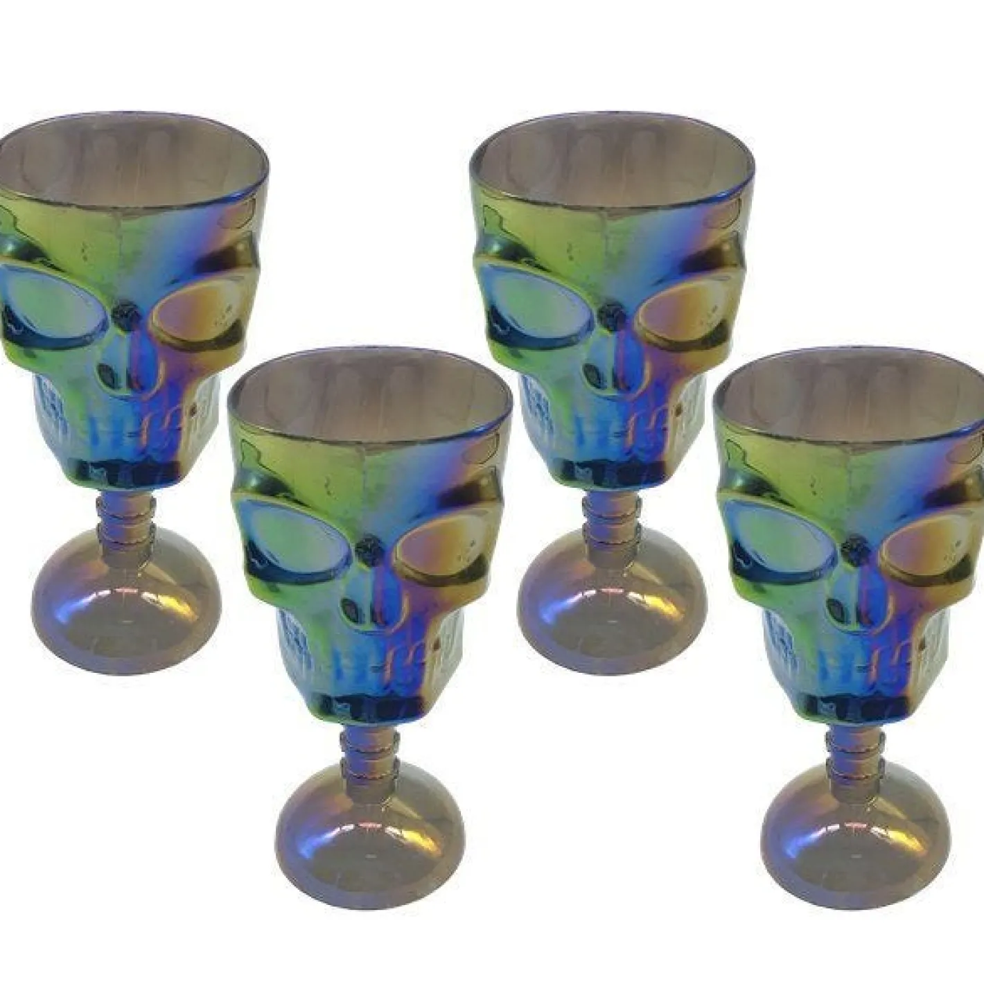 Party Delights Tableware<Petrol Skull Goblet Mutlipack