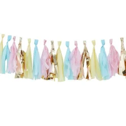 Pick & Mix Pastel & Gold Tassel Garland - 2M<Party Delights Outlet