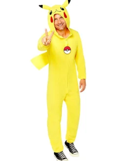 Party Delights Couples' Costumes<Pikachu Onesie - Adult Costume
