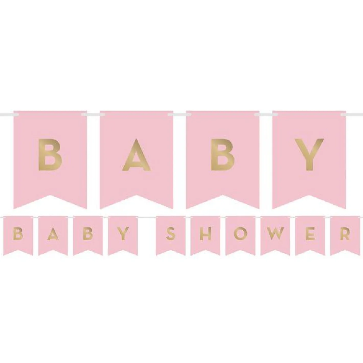 Pink & Gold Customisable Ribbon Banner With Stickers - 1.7M<Party Delights New