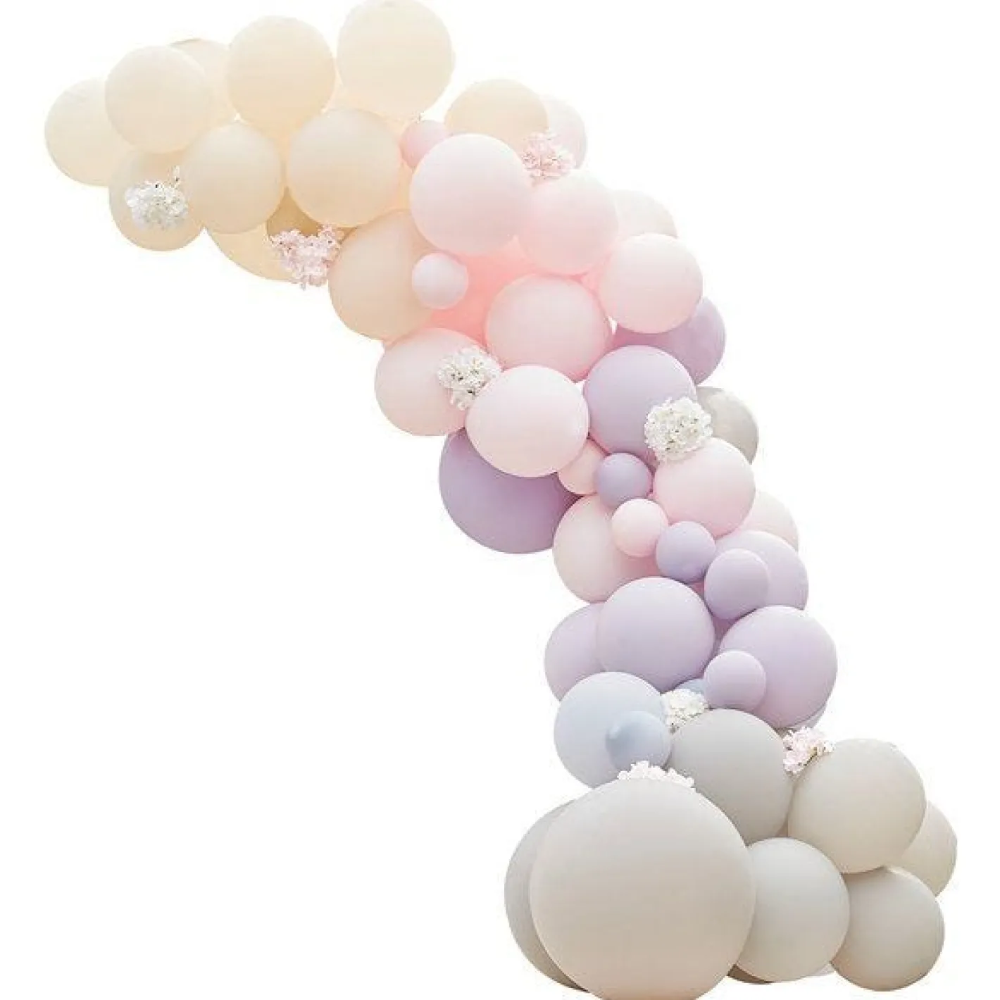 Pink & Lilac Mix Balloon Arch With Hydrangea Flowers - 75 Balloons<Party Delights Discount