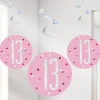 Pink Birthday Glitz Age 13 Hanging Swirls - 80Cm (6Pk)<Party Delights Online