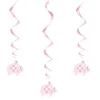 Pink Floral Elephant Hanging Swirl Decorations - 66Cm (3Pk)<Party Delights Hot
